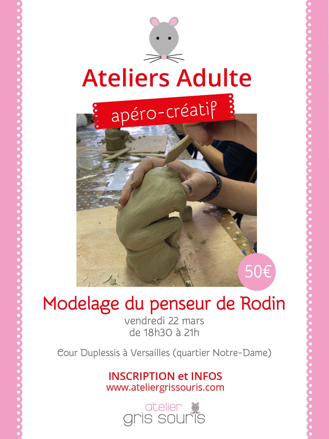 APERO CREATIF Adulte • Modelage du penseur de Rodin