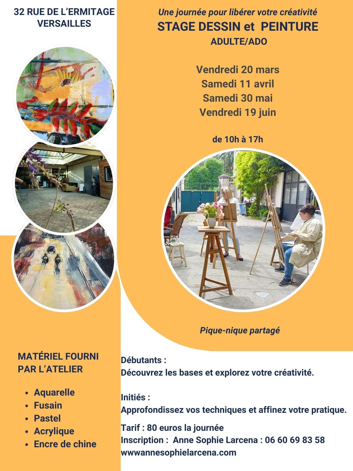 stage journée adultes et adolescents dessin/peinture